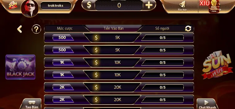 Cách Chơi Black Jack Tại SunWin Bí Kíp Chiến Thắng Nhà Cái Đỉnh Cao