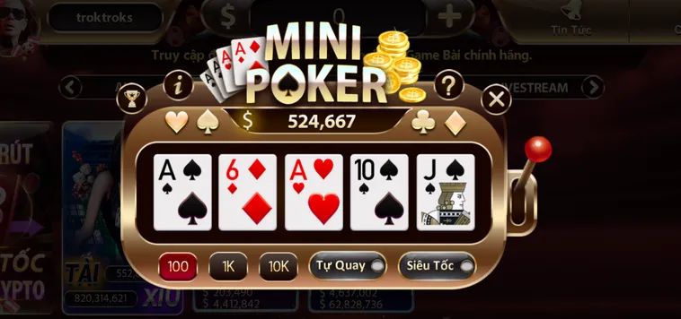 Săn Jackpot Khủng Mỗi Giây Cùng Minigame Mini Poker Tại SunWin Đẳng Cấp