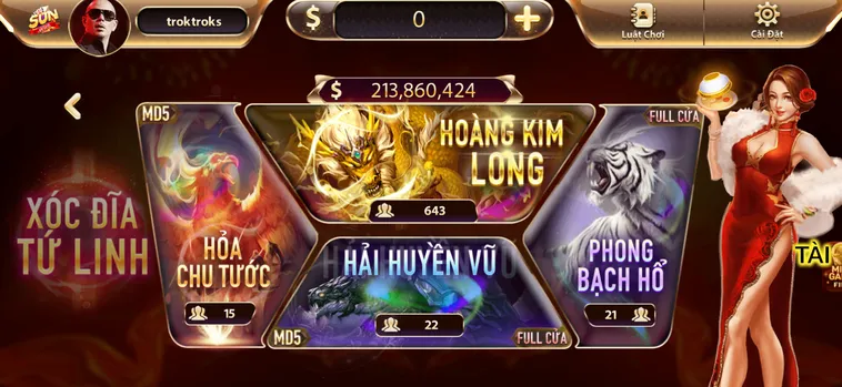 Minigame Xóc Đĩa Tứ Linh Tại SunWin Đỉnh Cao Đặt Cược Trực Tuyến Uy Tín